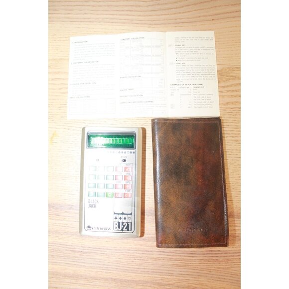 Enterprex BJ-21 Vintage Blackjack Calculator w/ Case & Manual |1970s| WORKS - Picture 9 of 17